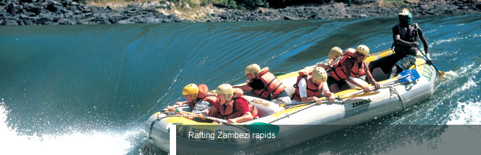 Rafting Zambezi rapids